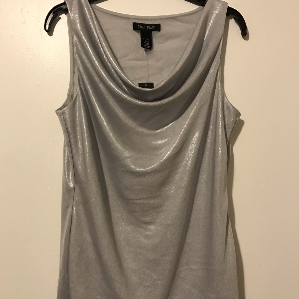 White House Black Market Silver Tank Blouse